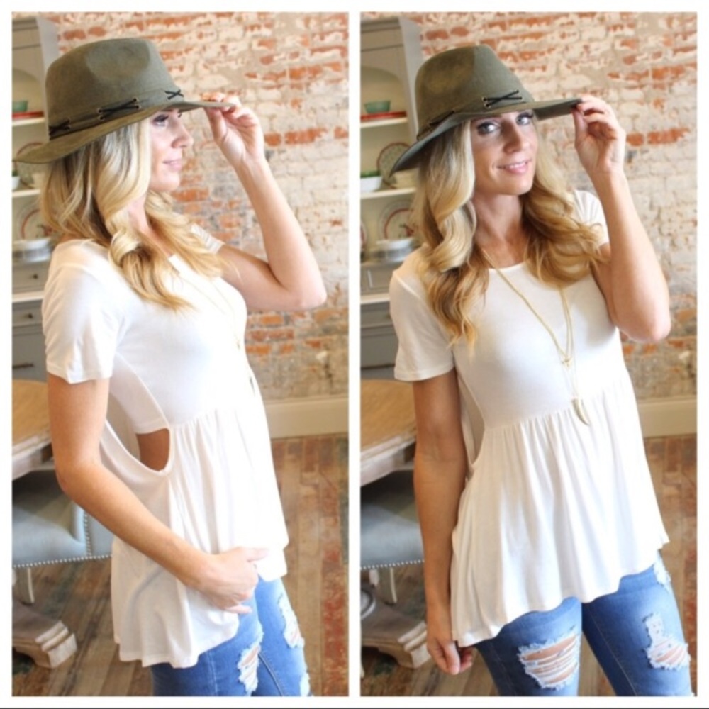White Cape Back Open Side Tunic NWT